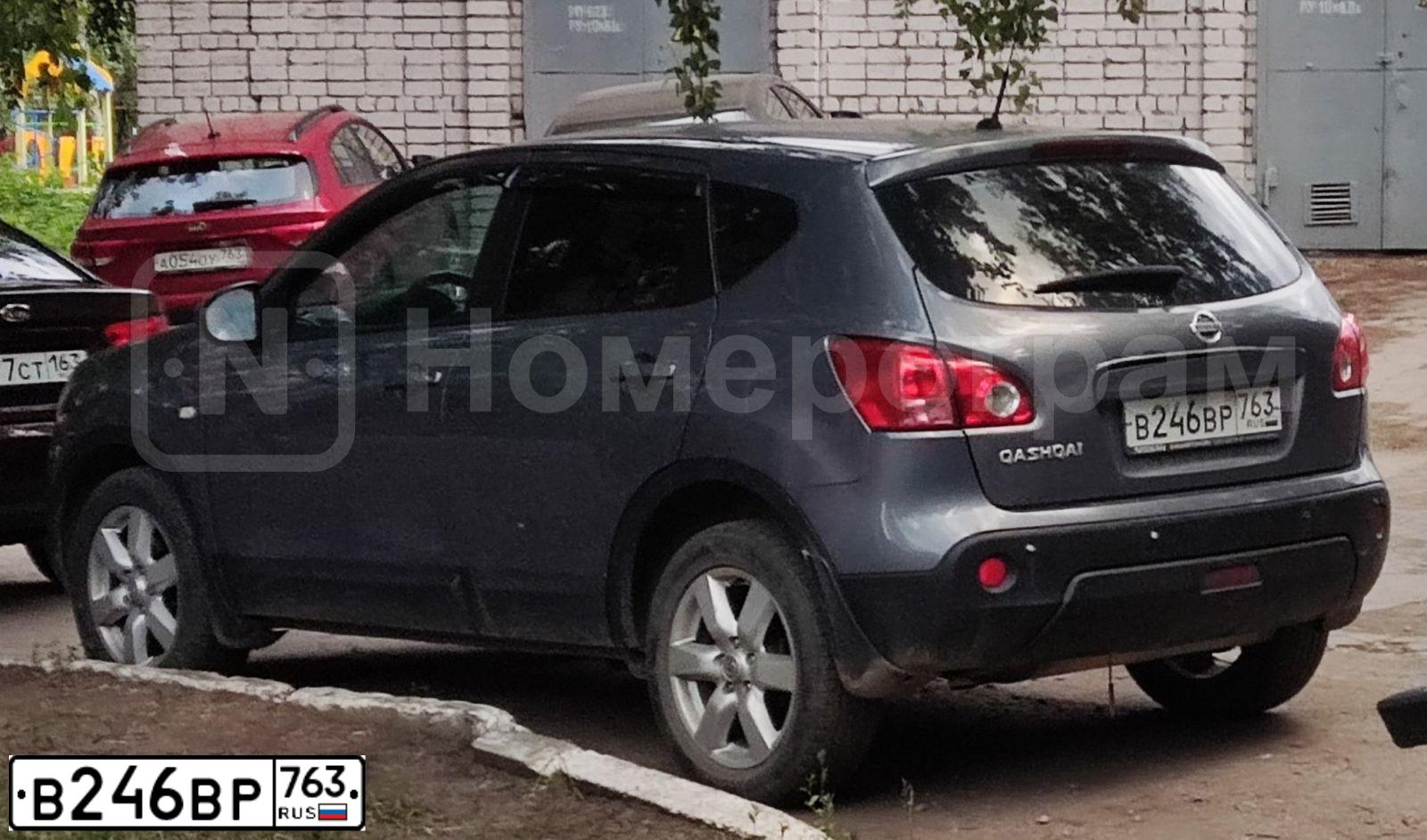 Фото автомобиля NISSAN QASHQAI, 2008 — госномер В246ВР763. Цвет: СЕРЫЙ