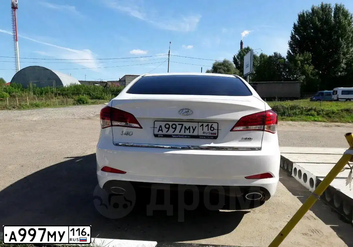 Фото автомобиля HYUNDAI I40, 2016 — госномер А997МУ116. Цвет: БЕЛЫЙ