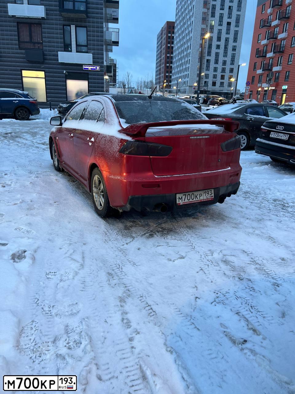 Фото автомобиля MITSUBISHI LANCER, 2007 — госномер М700КР193. Цвет: Красный