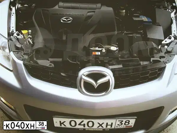 Фото автомобиля MAZDA CX-7, 2007 — госномер К040ХН38. Цвет: СЕРЕБРИСТЫЙ
