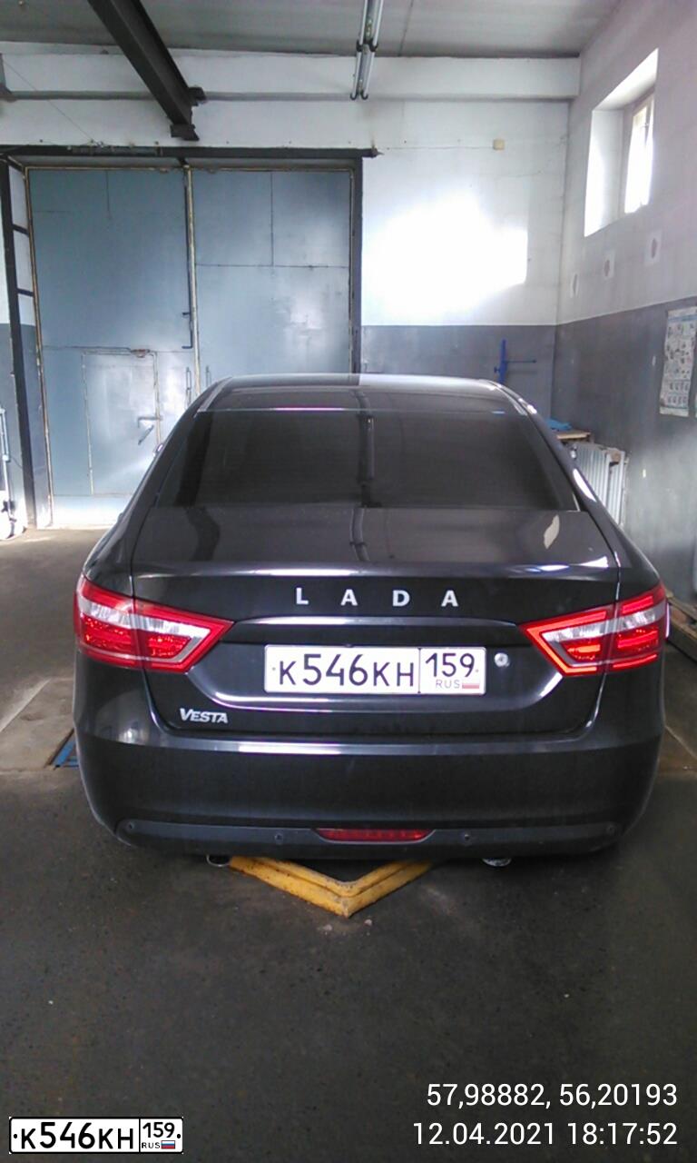 Фото автомобиля LADA VESTA, 2015 — госномер К546КН159. Цвет: ЧЕРНЫЙ
