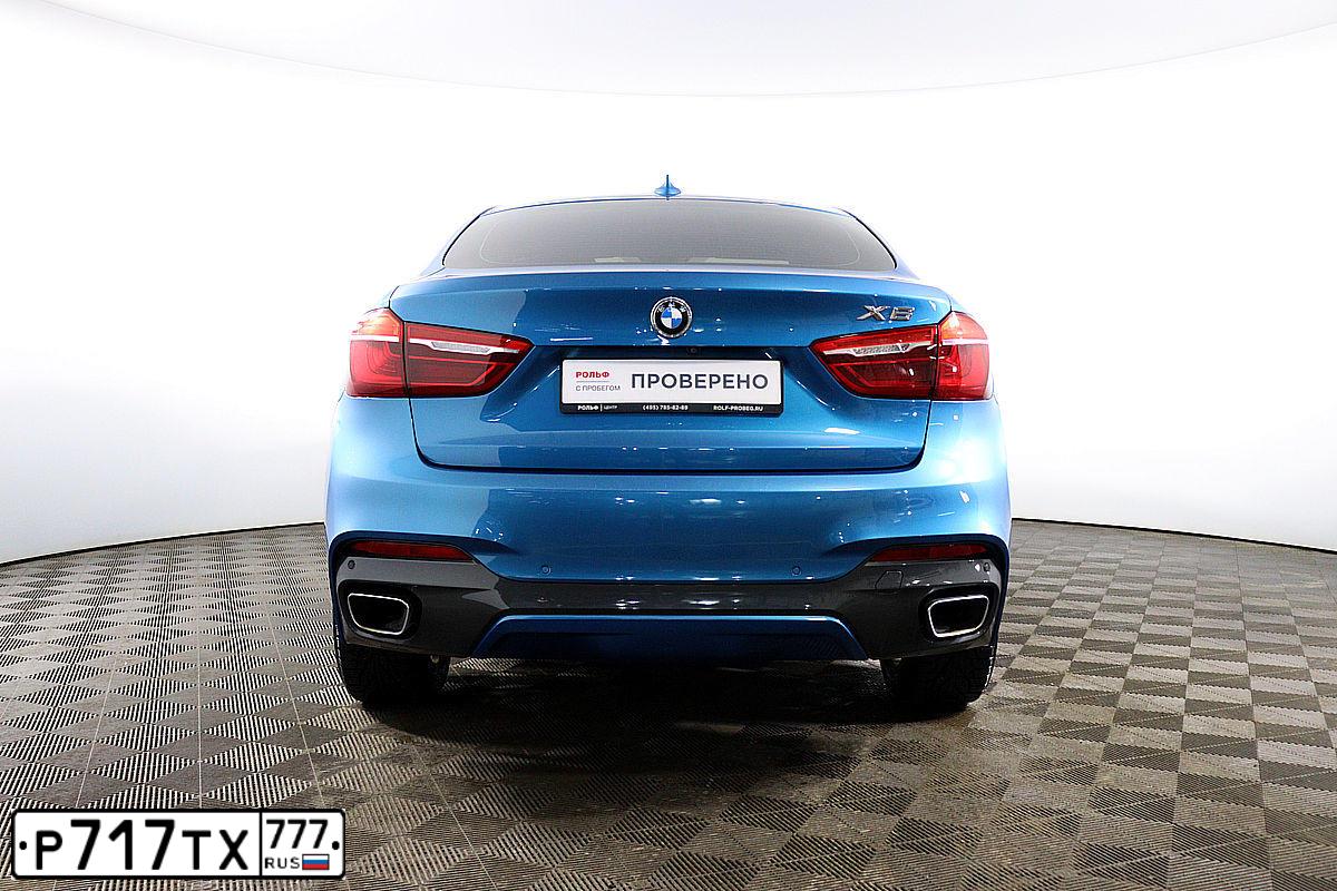 Фото автомобиля BMW X6, 2018 — госномер Е066ЕТ797. Цвет: голубой