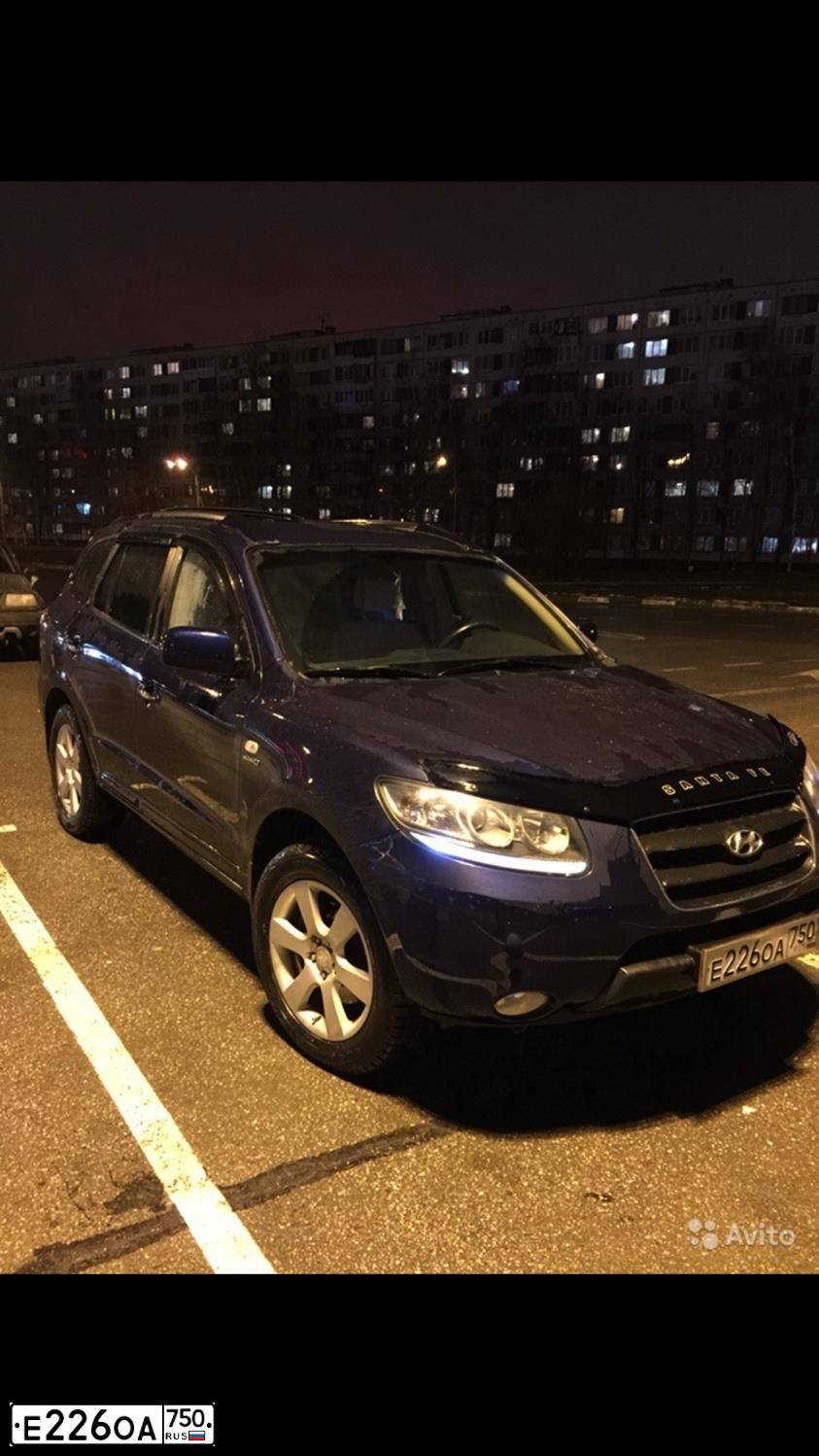 Фото автомобиля HYUNDAI I SANTA FE, 2007 — госномер О017МВ32. Цвет: синий