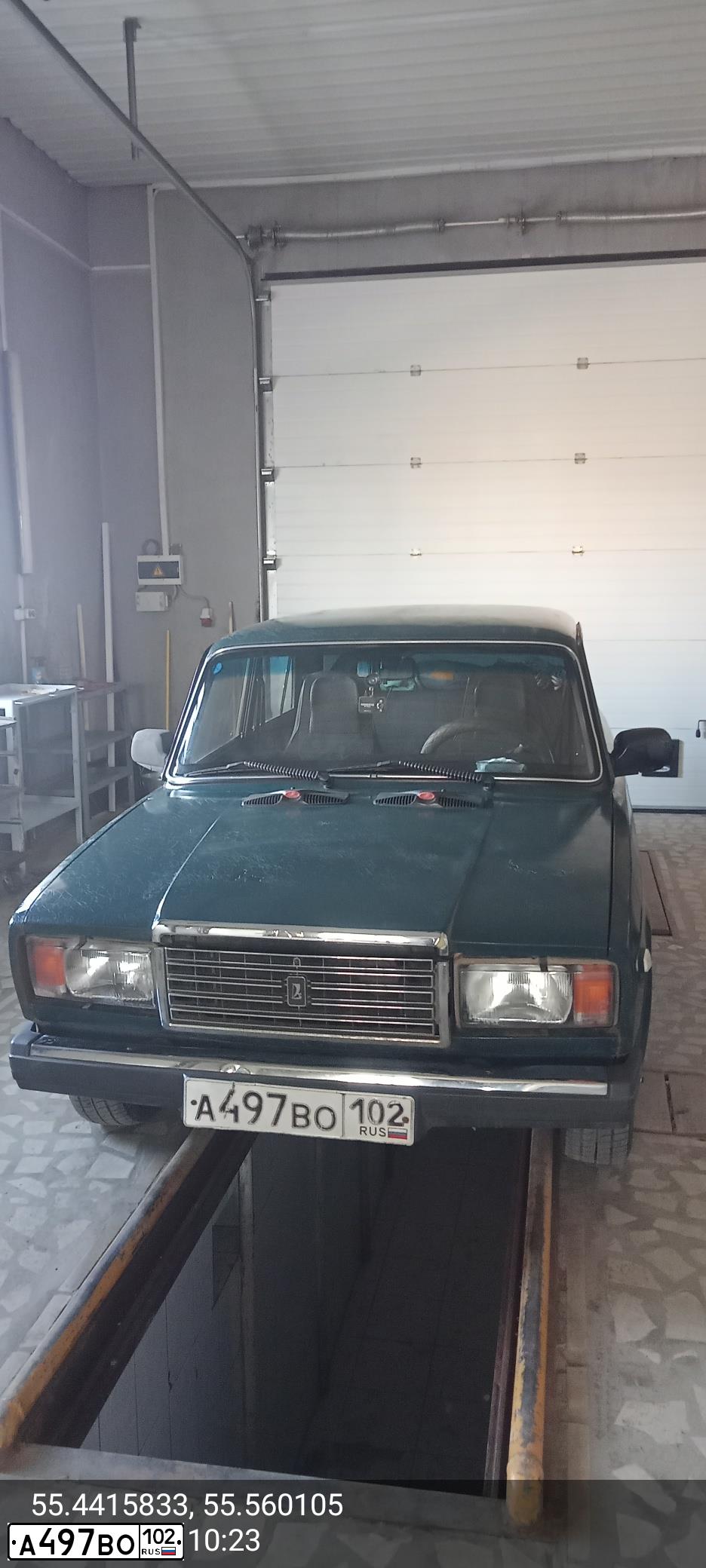 Фото автомобиля LADA 2107, 2007 — госномер А497ВО102. Цвет: Темно-зеленый