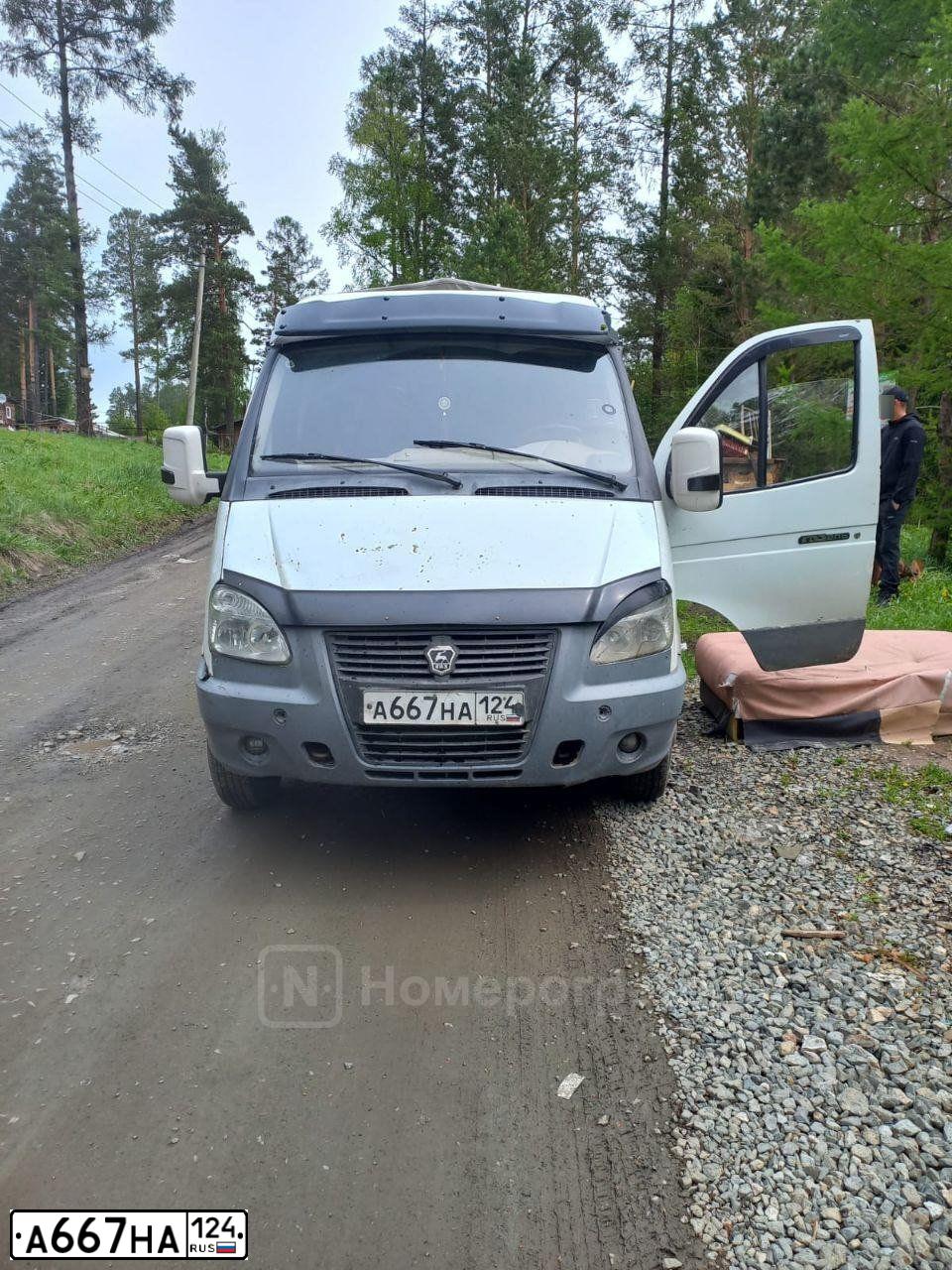 Фото автомобиля GAZ 3302 EL, 2006 — госномер А667НА124. Цвет: БЕЛЫЙ