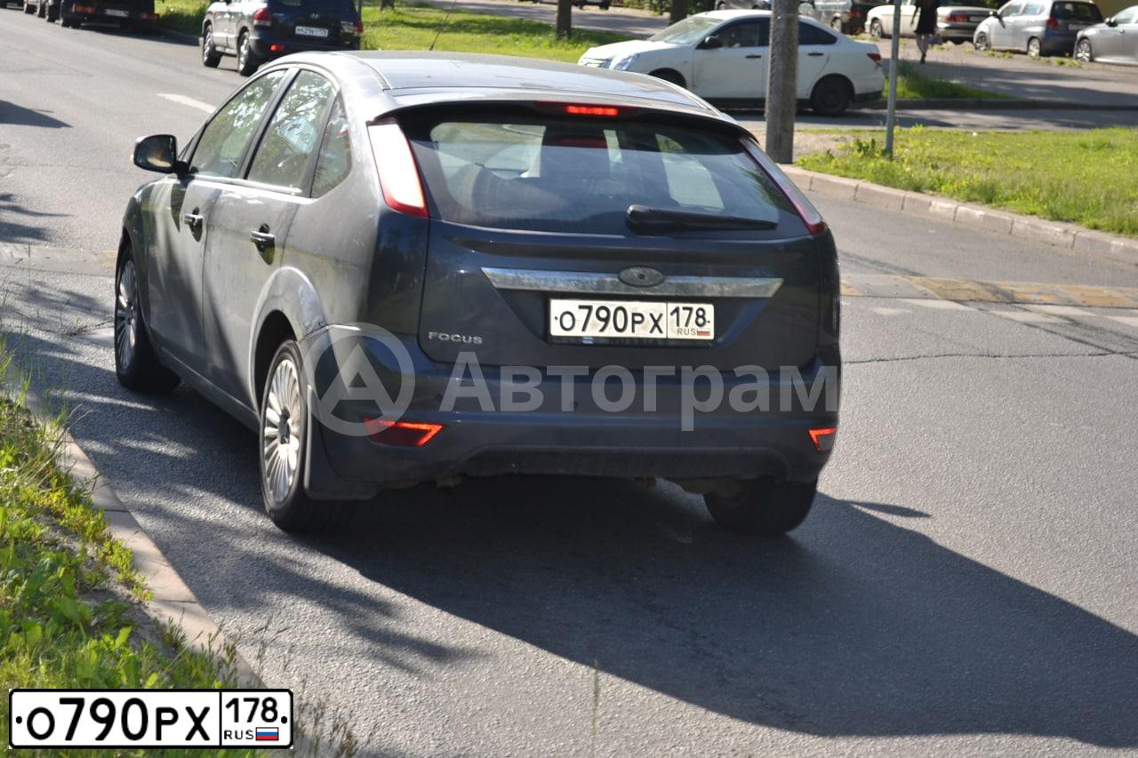 Фото автомобиля FORD FOCUS, 2008 — госномер О790РХ178. Цвет: ТЕМНО-СЕРЫЙ