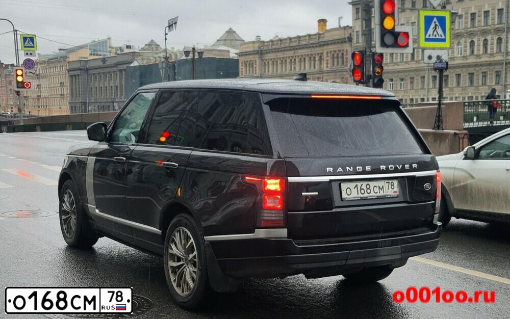 Фото автомобиля LANDROVER RANGE ROVER, 2004 — госномер О168СМ78. Цвет: ЧЕРНЫЙ