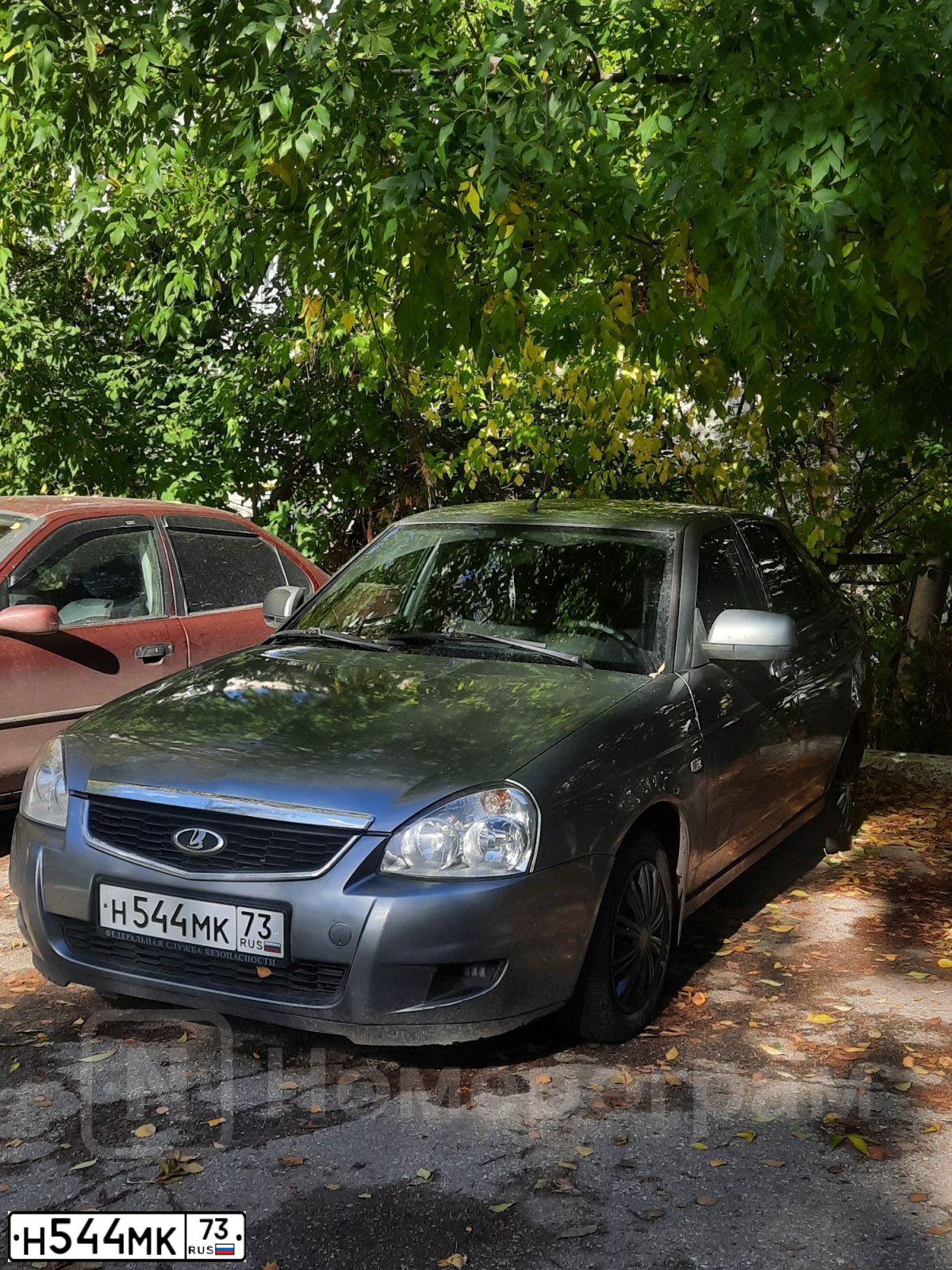 Фото автомобиля LADA 2172 PRIORA, 2012 — госномер Н544МК73. Цвет: СРЕДНИЙ СЕРО-ЗЕЛЕНЫЙ МЕТ
