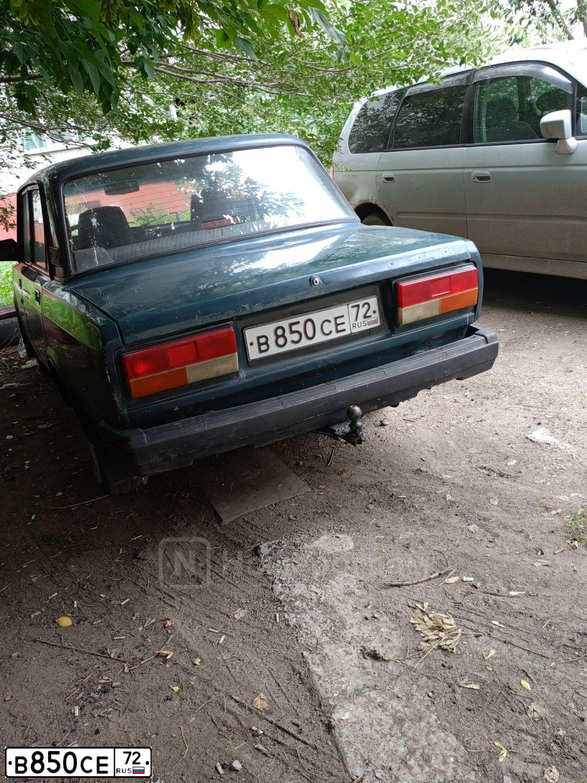 Фото автомобиля LADA 2107, 2006 — госномер В850СЕ72. Цвет: СИНЕ-ЗЕЛЕНЫЙ