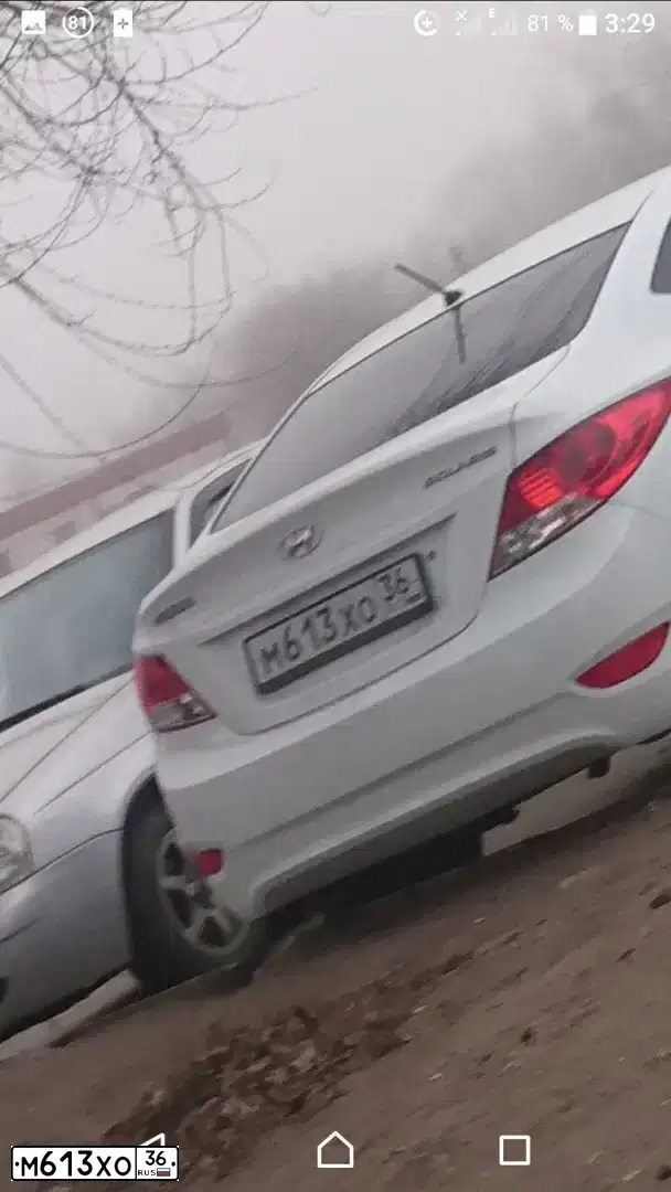 Фото автомобиля HYUNDAI SOLARIS, 2014 — госномер М613ХО36. Цвет: Белый