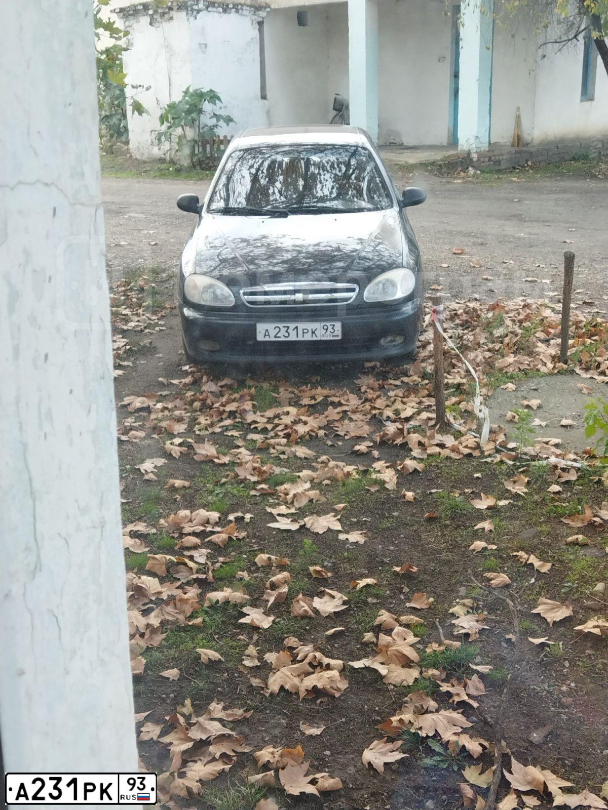Фото автомобиля ZAZ LANOS, 2008 — госномер А231РК93. Цвет: ЧЕРНЫЙ