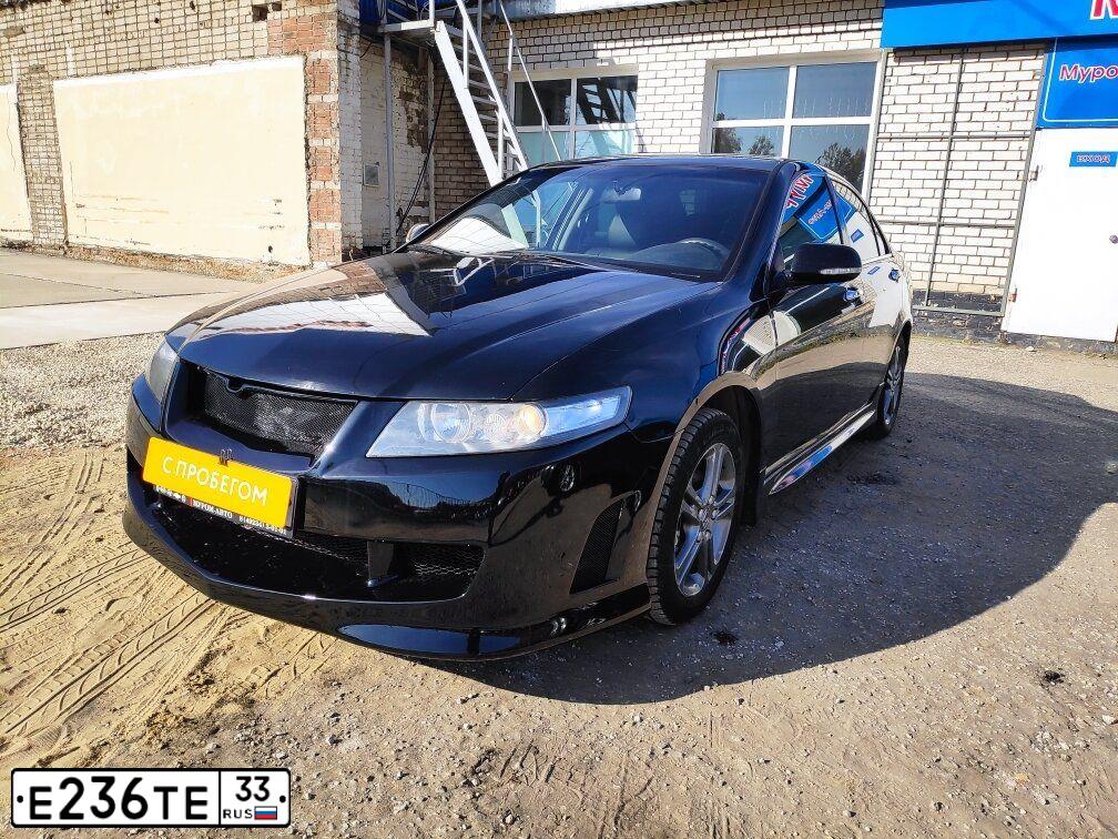 Фото автомобиля HONDA ACCORD, 2008 — госномер Е236ТЕ33. Цвет: ЧЕРНЫЙ