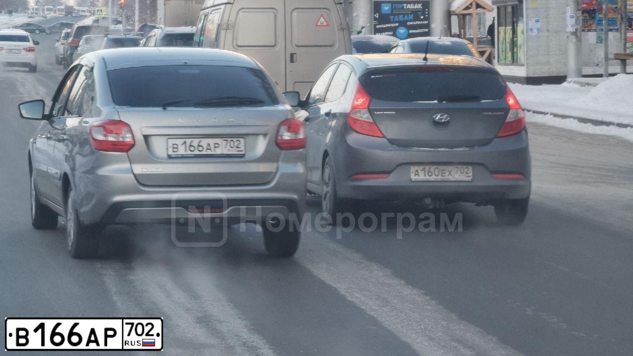 Фото автомобиля LADA GRANTA 219110, 2021 — госномер В166АР702. Цвет: СЕРЫЙ