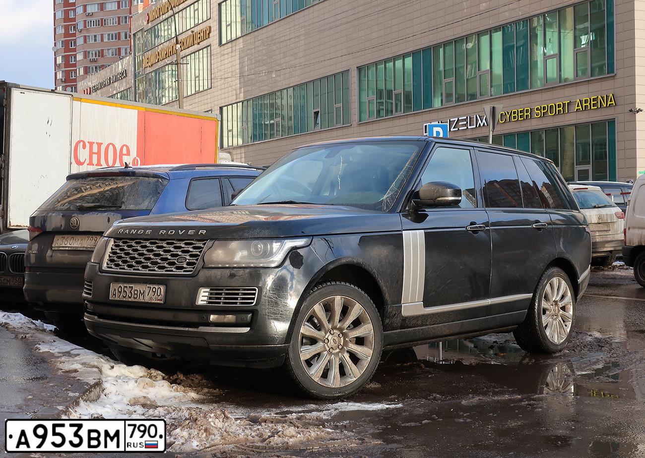 Фото автомобиля LANDROVER RANGE ROVER, 2013 — госномер А953ВМ790. Цвет: ЧЕРНЫЙ