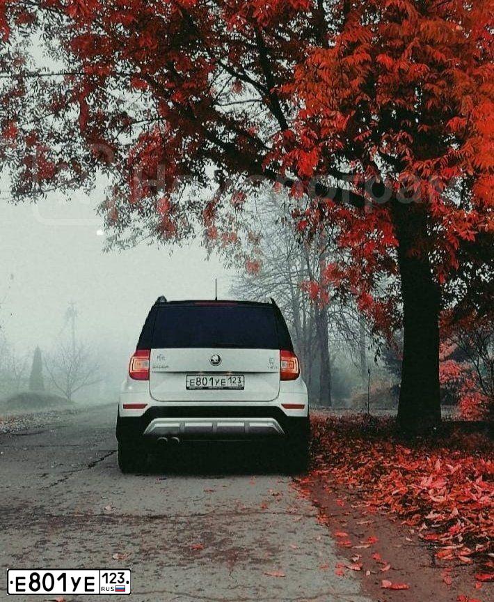 Фото автомобиля SKODA YETI, 2014 — госномер Е801УЕ123. Цвет: Белый