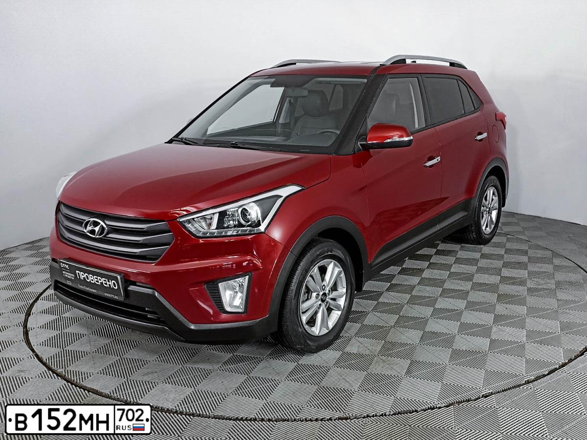 Фото автомобиля HYUNDAI CRETA, 2018 — госномер В152МН702. Цвет: Красный