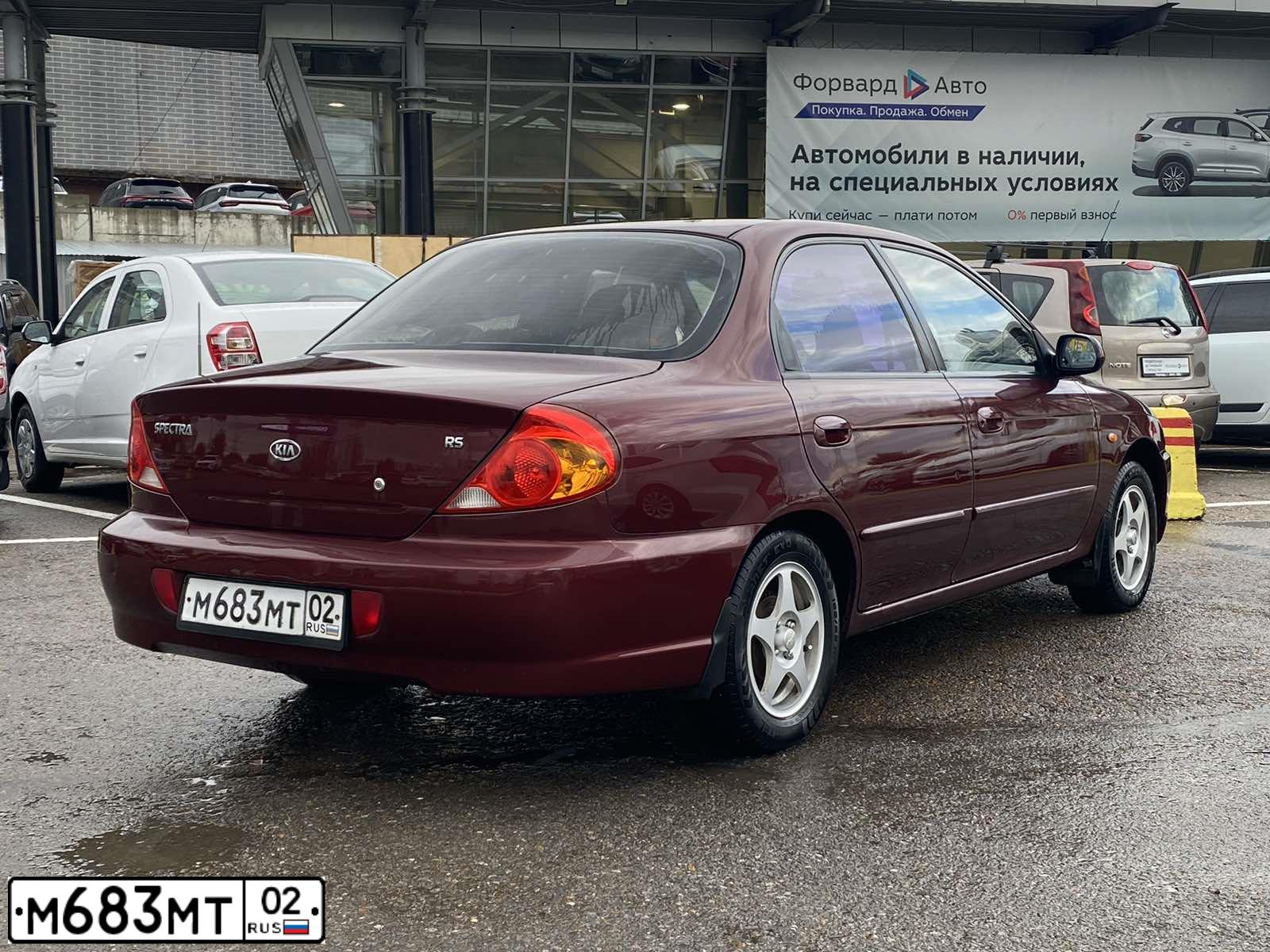 Фото автомобиля KIA SPECTRA, 2006 — госномер М683МТ02. Цвет: КРАСНЫЙ ПЕРЕЦ (КРАСНЫЙ)