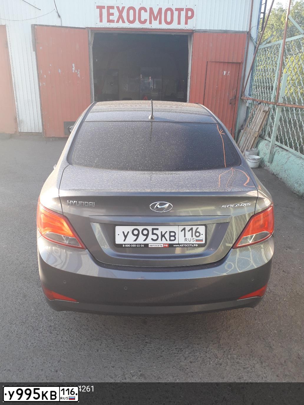 Фото автомобиля HYUNDAI SOLARIS, 2014 — госномер К462СН716. Цвет: ТЕМНО-СЕРЫЙ