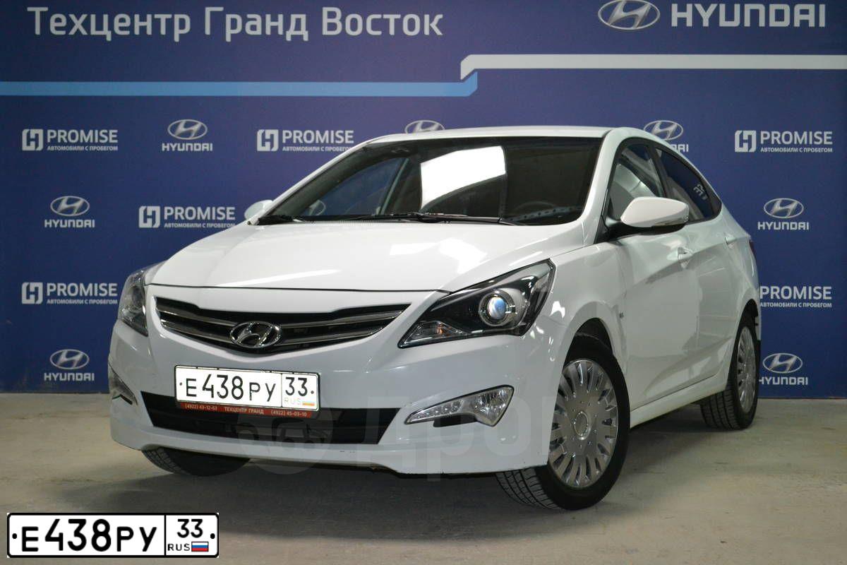 Фото автомобиля HYUNDAI SOLARIS, 2015 — госномер Е438РУ33. Цвет: БЕЛЫЙ