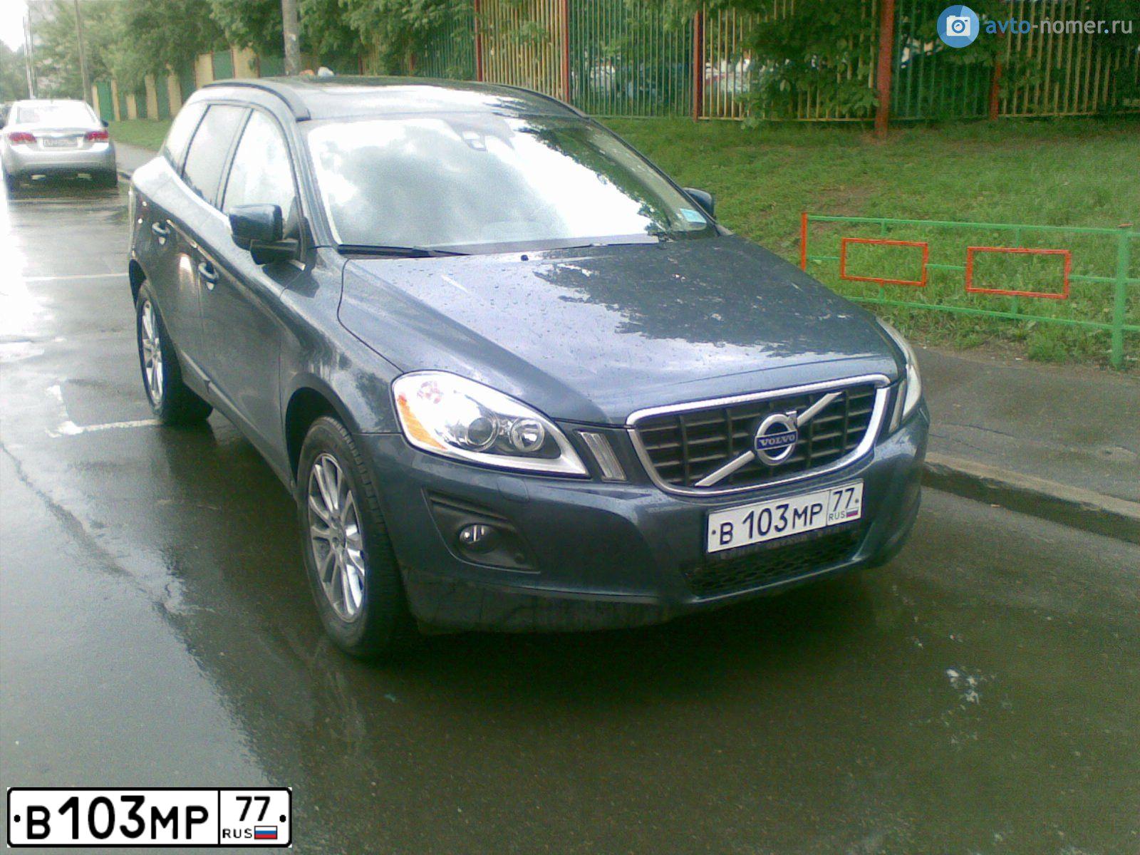 Фото автомобиля VOLVO XC60, 2008 — госномер В103МР77. Цвет: СИНИЙ ТЕМНЫЙ