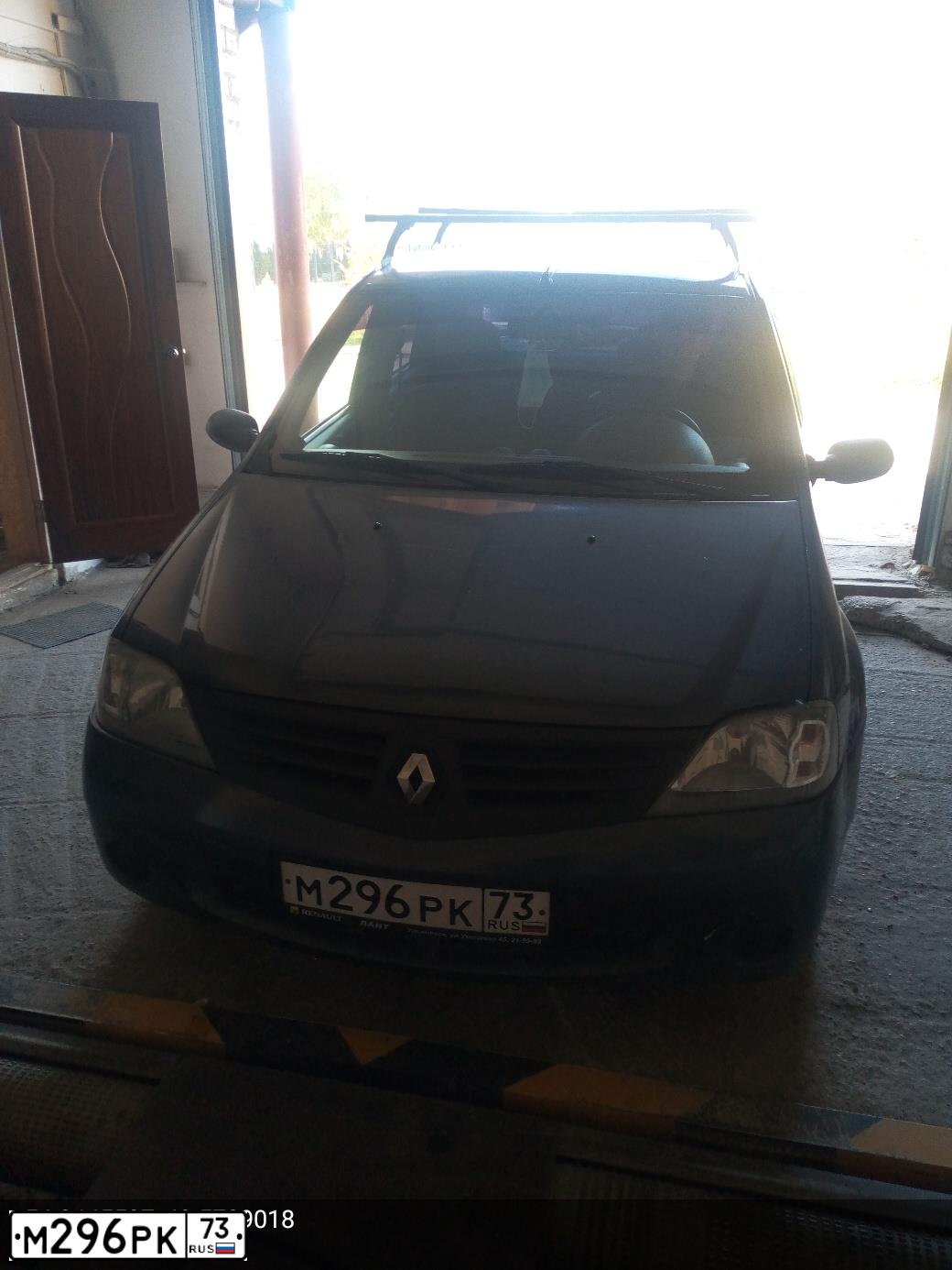 Фото автомобиля RENAULT LOGAN, 2008 — госномер М296РК73. Цвет: ТЕМНО-СЕРЫЙ