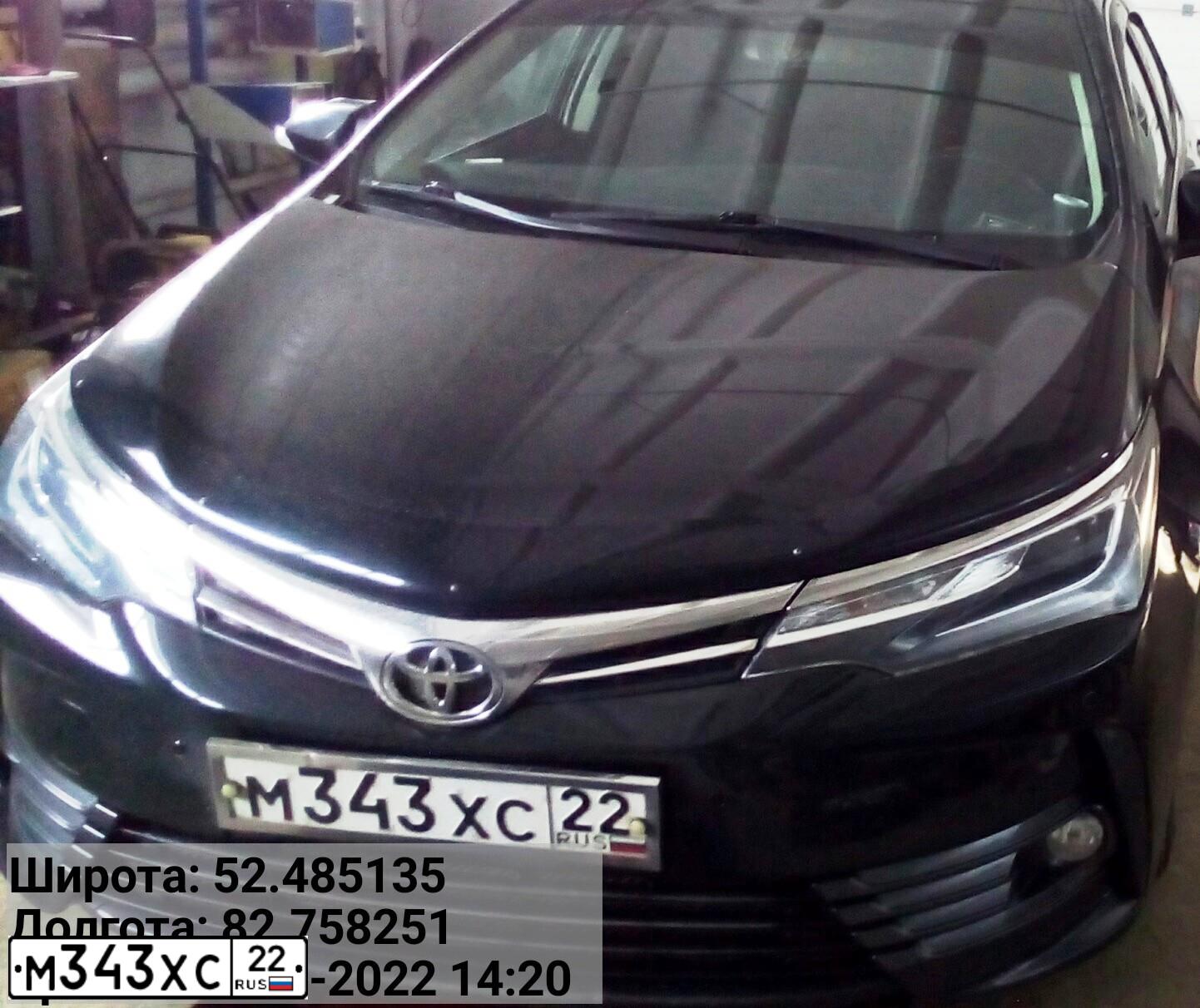 Фото автомобиля TOYOTA COROLLA, 2016 — госномер М343ХС22. Цвет: ЧЕРНЫЙ