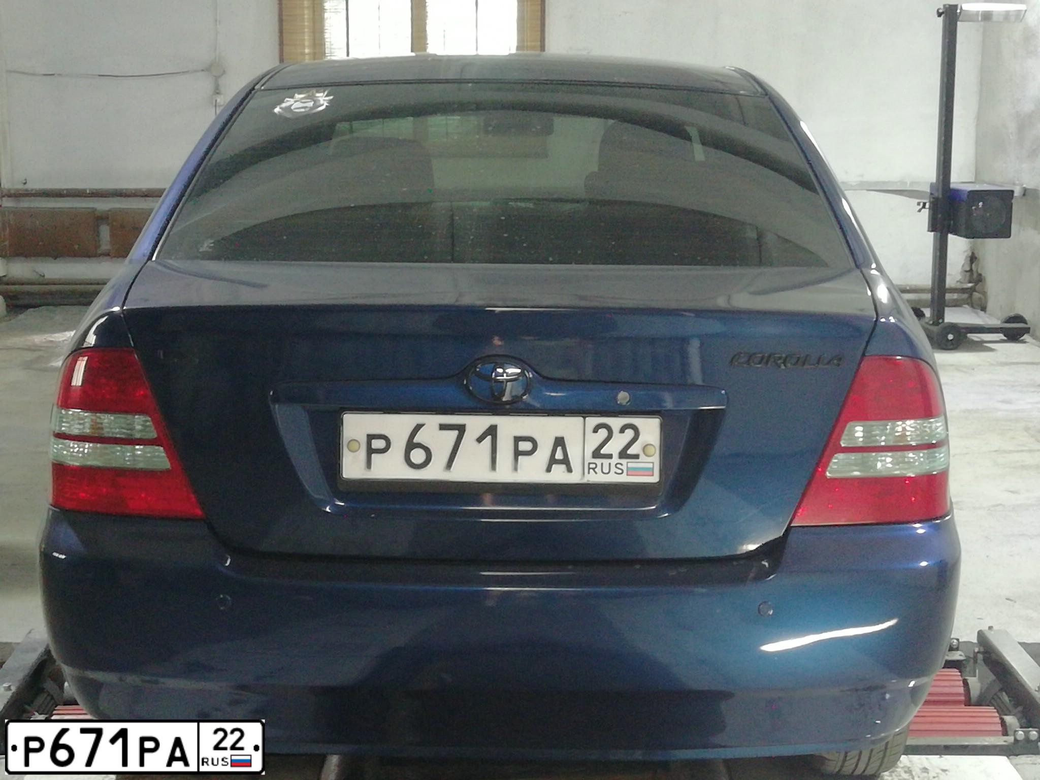 Фото автомобиля TOYOTA COROLLA, 2003 — госномер В684ЕУ122