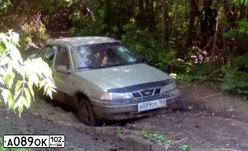 Фото автомобиля DAEWOO NEXIA, 2007 — госномер А089ОК102. Цвет: Серебристый