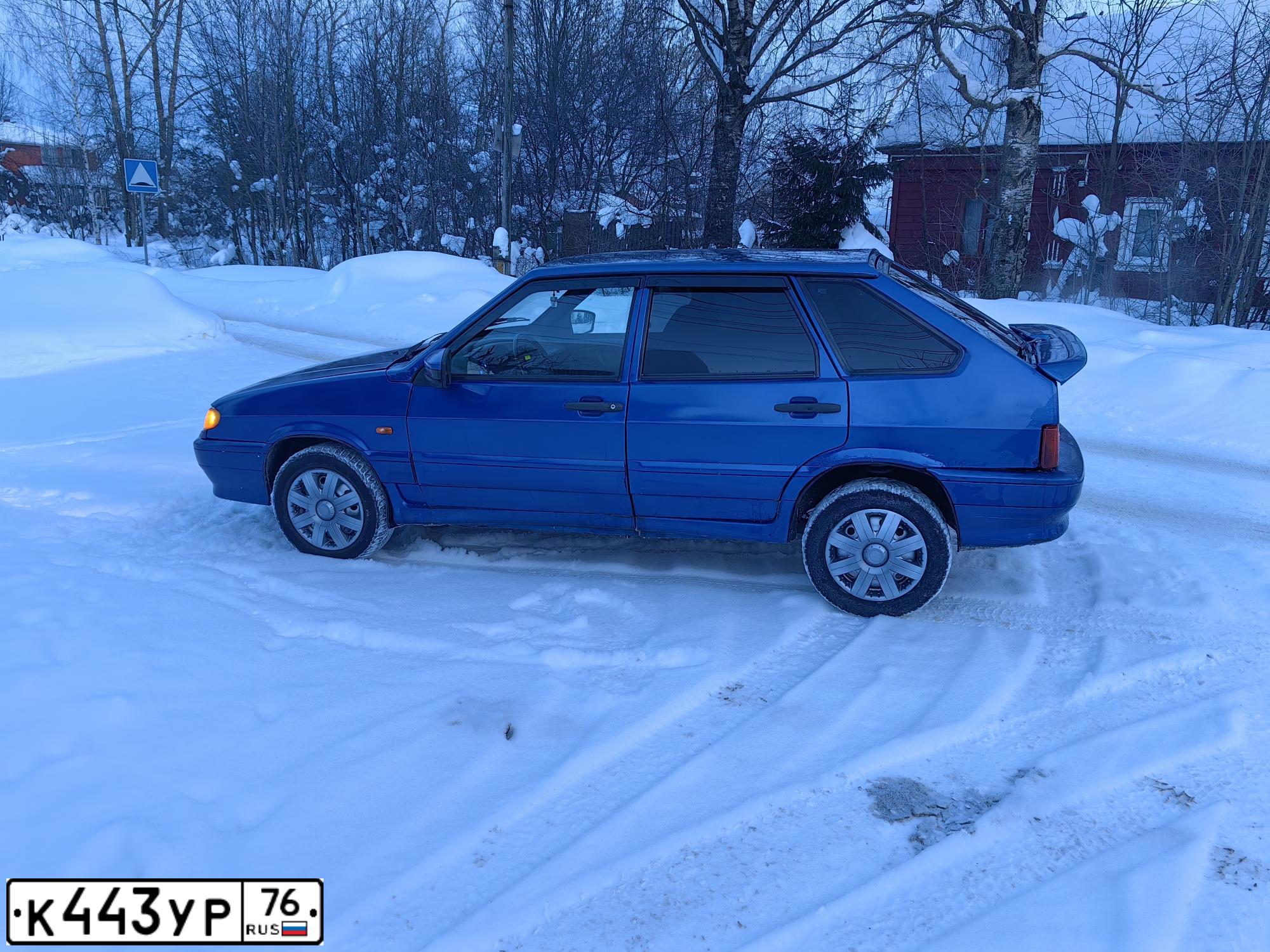 Фото автомобиля LADA 2114 SAMARA, 2008 — госномер К443УР76. Цвет: синий