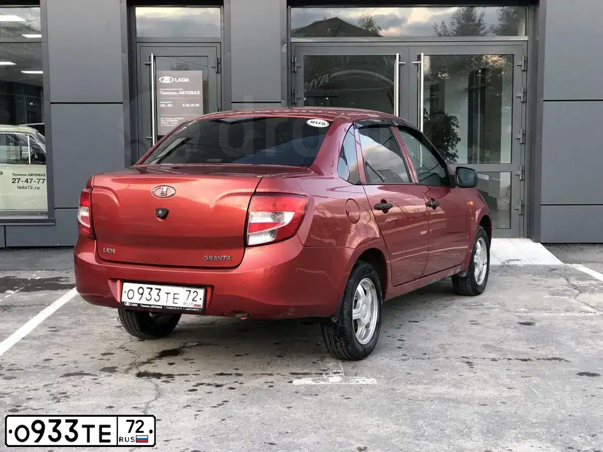 Фото автомобиля LADA 2190 GRANTA, 2012 — госномер У629НУ72. Цвет: СЕРЕБРИСТО КРАСНЫЙ