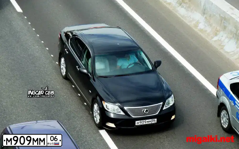 Фото автомобиля LEXUS LS, 2008 — госномер М909ММ06. Цвет: ЧЕРНЫЙ
