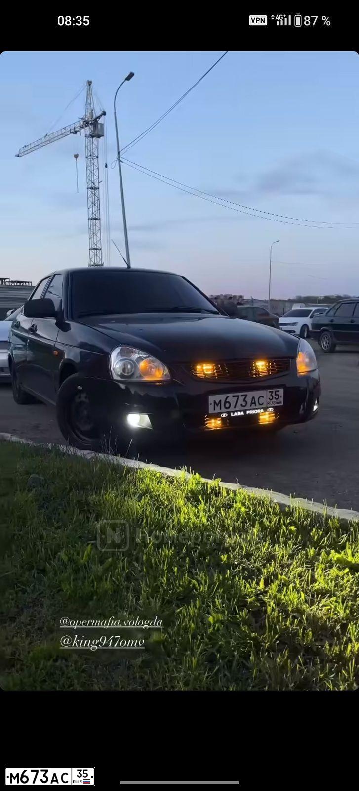 Фото автомобиля LADA 2172 PRIORA, 2012 — госномер М673АС35. Цвет: Сине-Черный