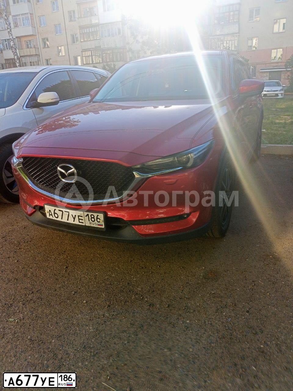 Фото автомобиля MAZDA CX-5, 2018 — госномер А677УЕ186. Цвет: Красный