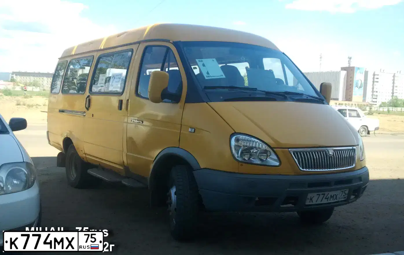 Фото автомобиля GAZ 3221 EL, 2005 — госномер К774МХ75. Цвет: ЖЕЛТЫЙ