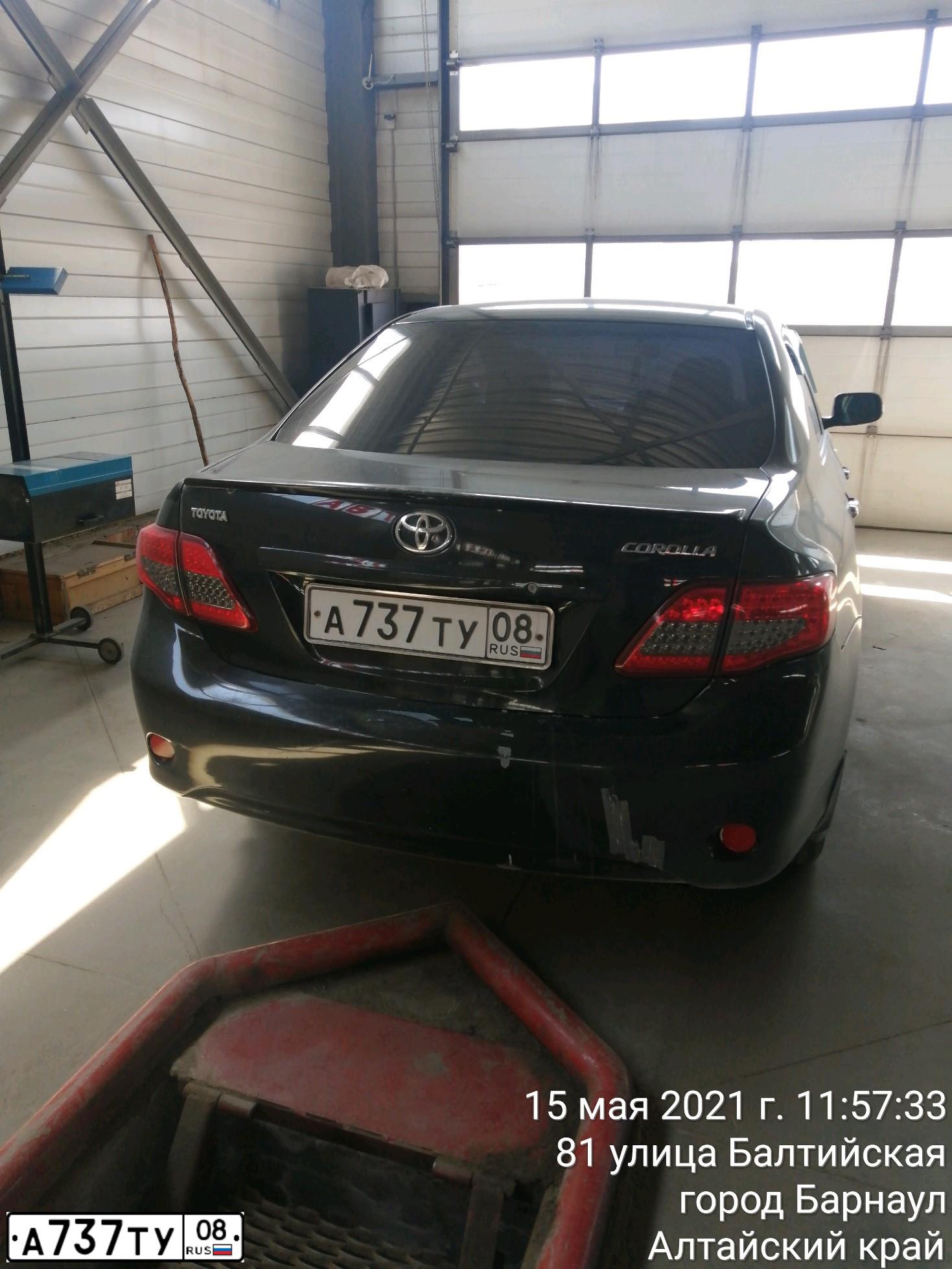 Фото автомобиля TOYOTA COROLLA, 2008 — госномер А737ТУ08. Цвет: ЧЕРНЫЙ