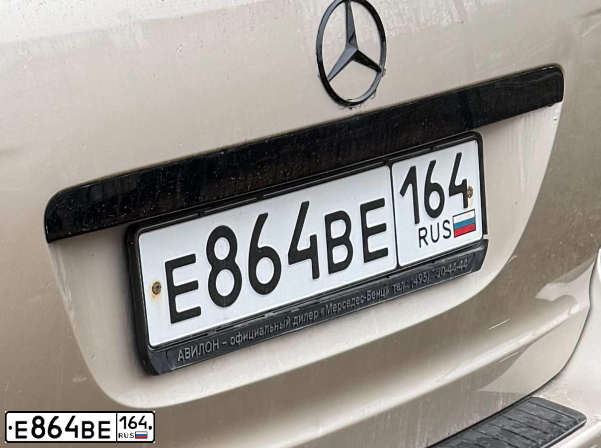 Фото автомобиля MERCEDES M-KLASSE, 2007 — госномер Е864ВЕ164. Цвет: БЕЖЕВЫЙ