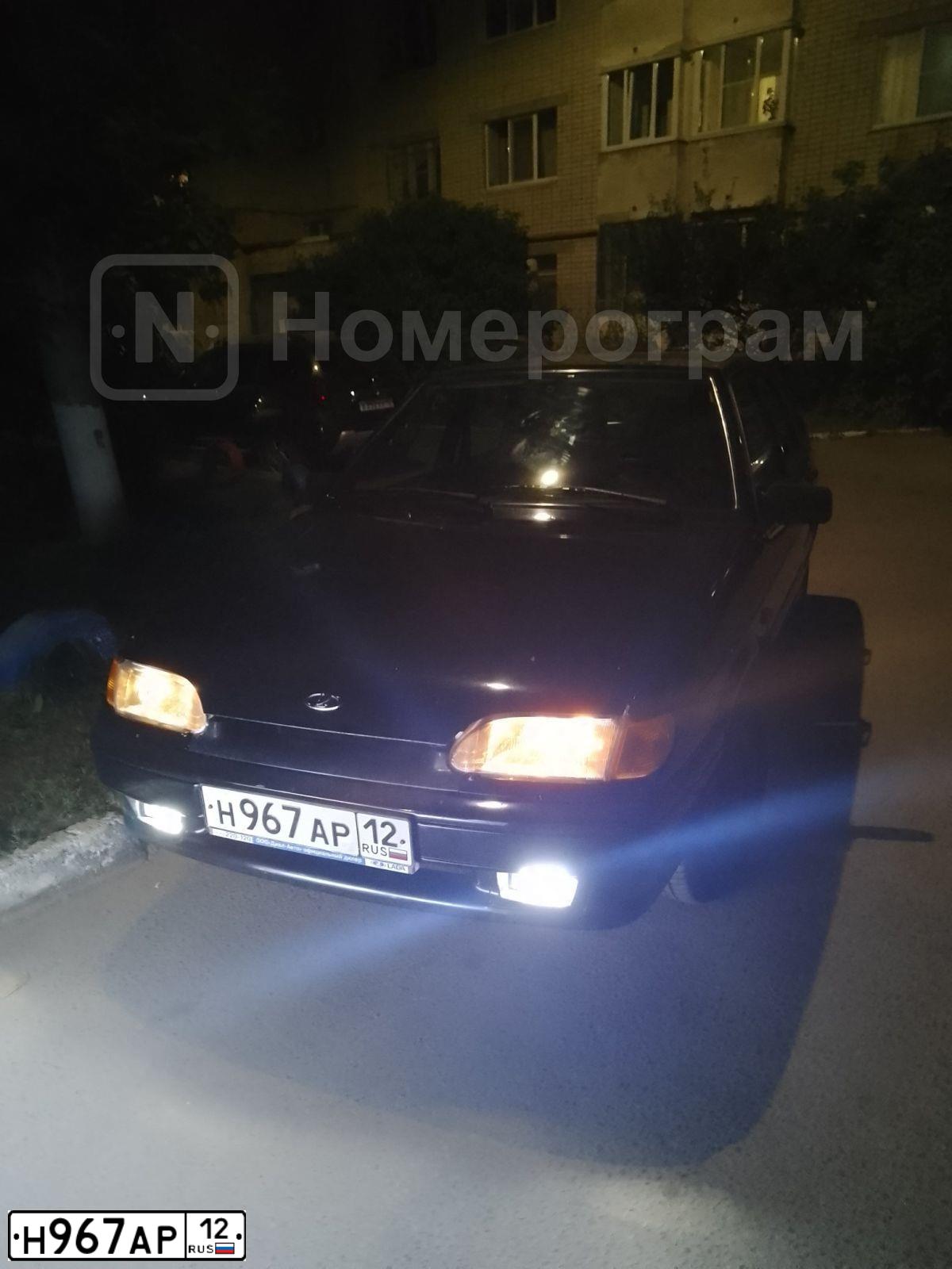Фото автомобиля LADA 2114 SAMARA, 2011 — госномер Н967АР12. Цвет: СИНЕ-ЧЕРНЫЙ