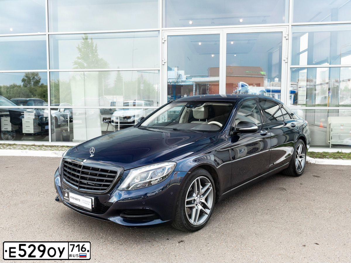 Фото автомобиля MERCEDES S-KLASSE, 2014 — госномер В311РТ116. Цвет: синий
