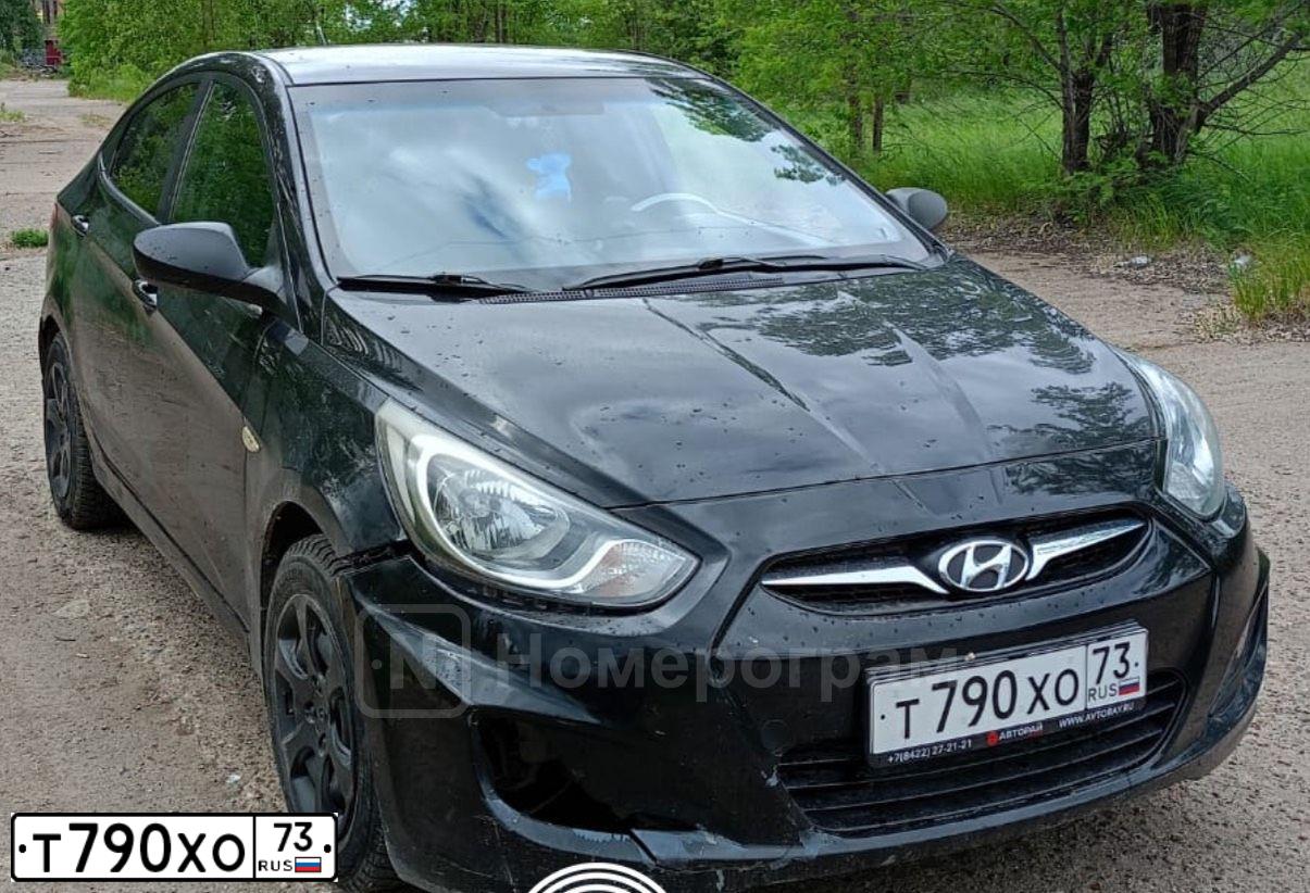 Фото автомобиля HYUNDAI SOLARIS, 2011 — госномер Т790ХО73. Цвет: ЧЕРНЫЙ