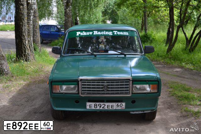 Фото автомобиля LADA 2107, 2005 — госномер Е892ЕЕ60. Цвет: ЗЕЛЕНЫЙ