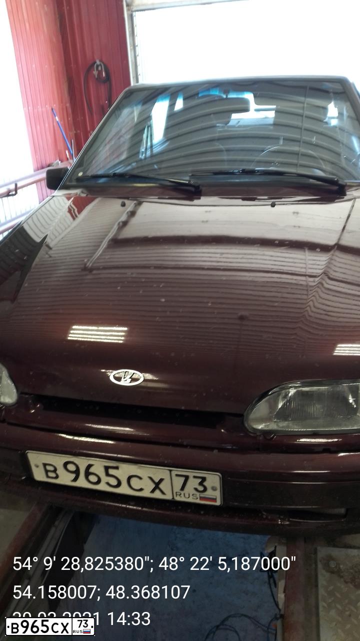 Фото автомобиля LADA 2114 SAMARA, 2013 — госномер В965СХ73. Цвет: ТЕМНО-ВЕШНЕВЫЙ