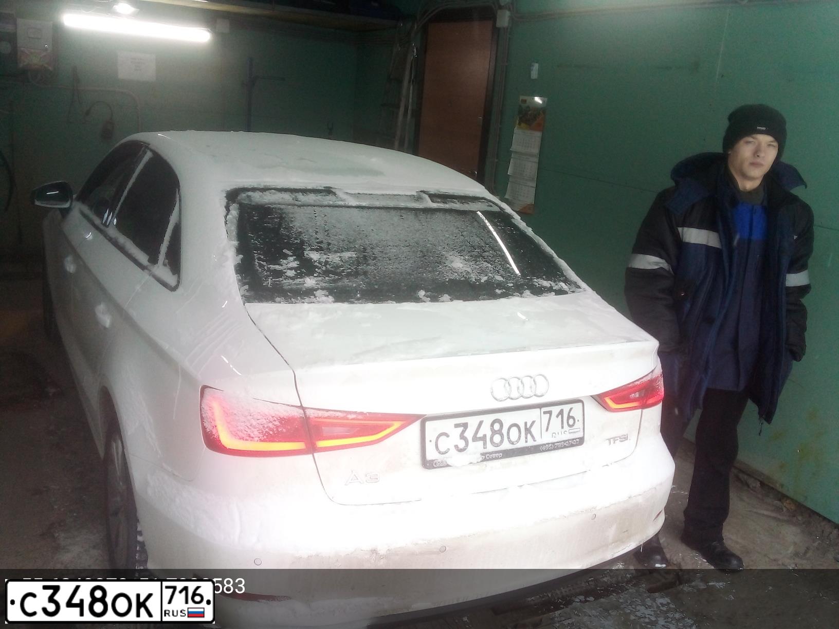 Фото автомобиля AUDI A3, 2015 — госномер С348ОК716. Цвет: Белый