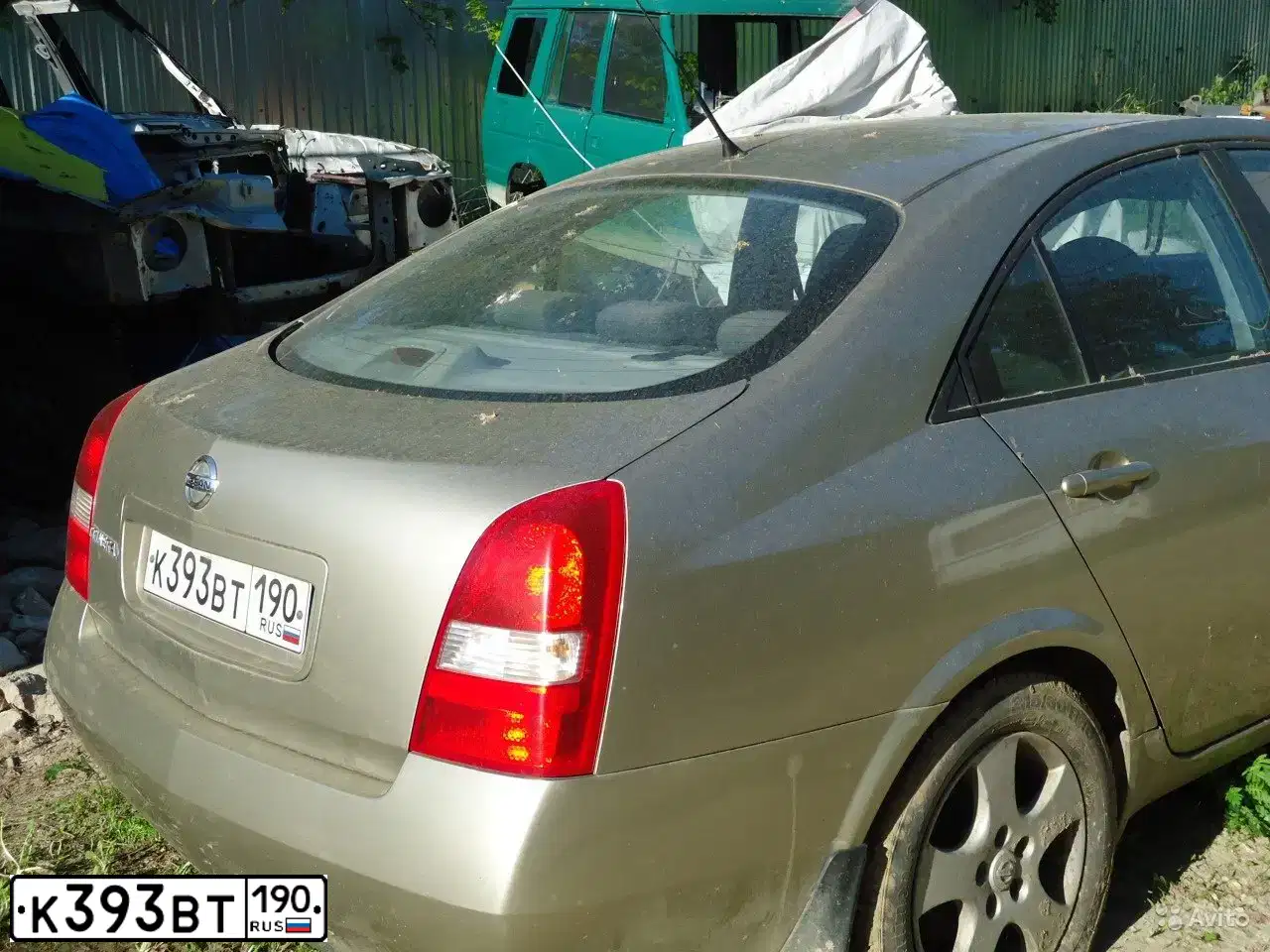 Фото автомобиля NISSAN PRIMERA, 2004 — госномер К393ВТ190. Цвет: ЖЁЛТЫЙ