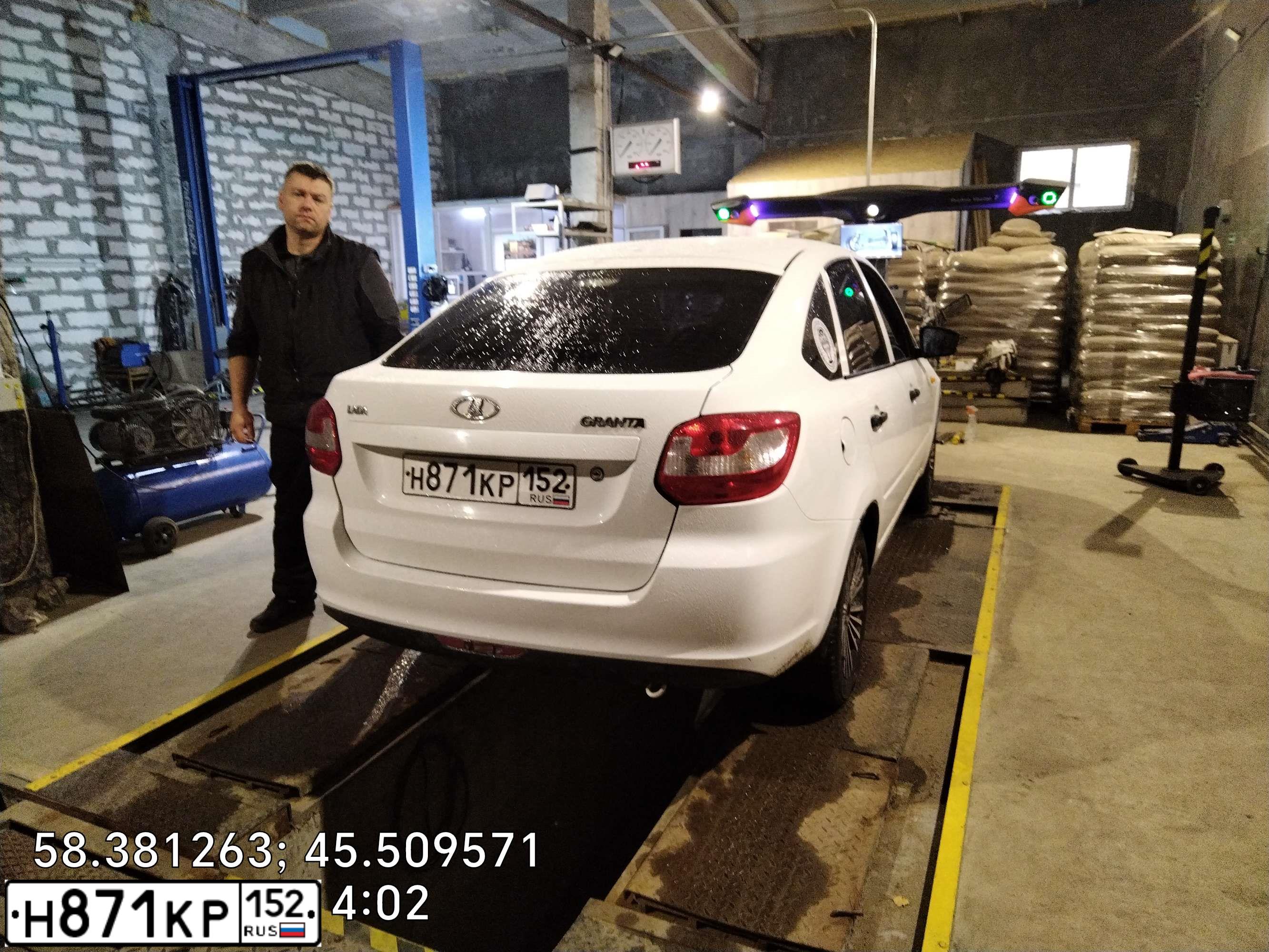 Фото автомобиля LADA 2191 GRANTA, 2014 — госномер У925ЕХ44. Цвет: Белый