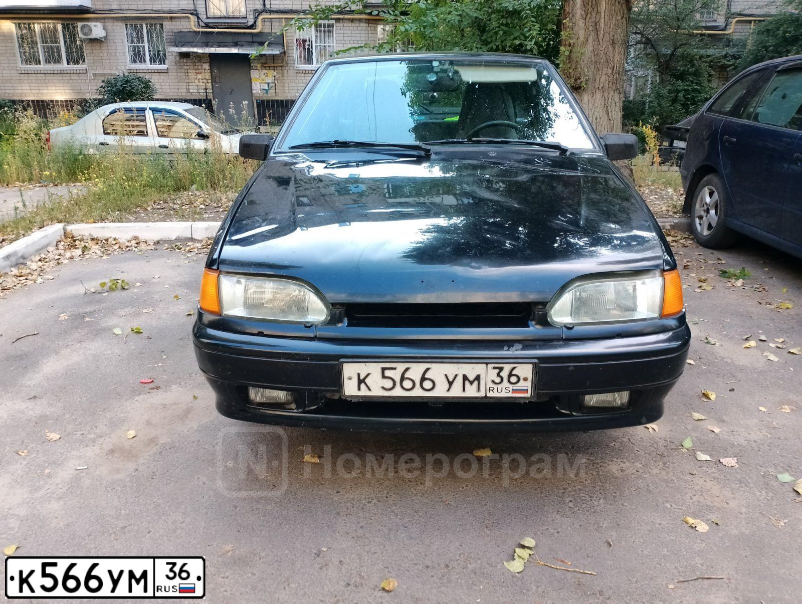 Фото автомобиля LADA 2114 SAMARA, 2012 — госномер К566УМ36. Цвет: Сине-Черный