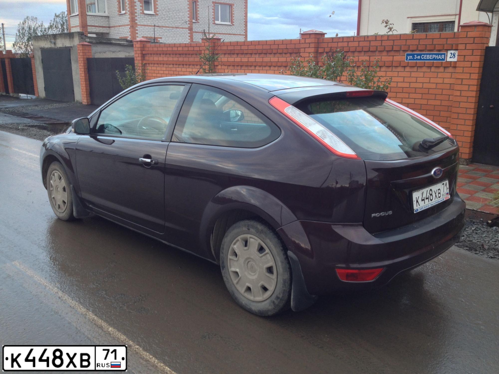 Фото автомобиля FORD FOCUS, 2010 — госномер К448ХВ71. Цвет: ФИОЛЕТОВЫЙ