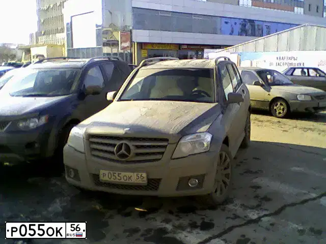 Фото автомобиля MERCEDES GLK-KLASSE, 2008 — госномер Р055ОК56. Цвет: СЕРЫЙ