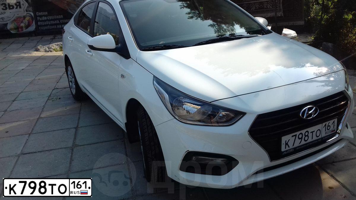 Фото автомобиля HYUNDAI SOLARIS, 2018 — госномер О858ТТ44. Цвет: Белый