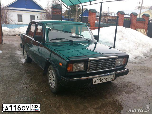Фото автомобиля LADA 2107 LADA, 2007 — госномер А116ОУ102. Цвет: Темно-зеленый