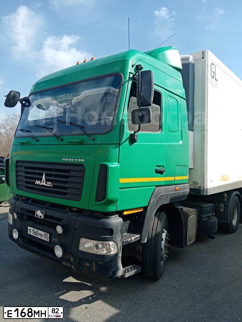 Фото автомобиля MAZ 5440 /4X2/, 2016 — госномер Е168МН82. Цвет: ЗЕЛЕНАЯ МЯТА